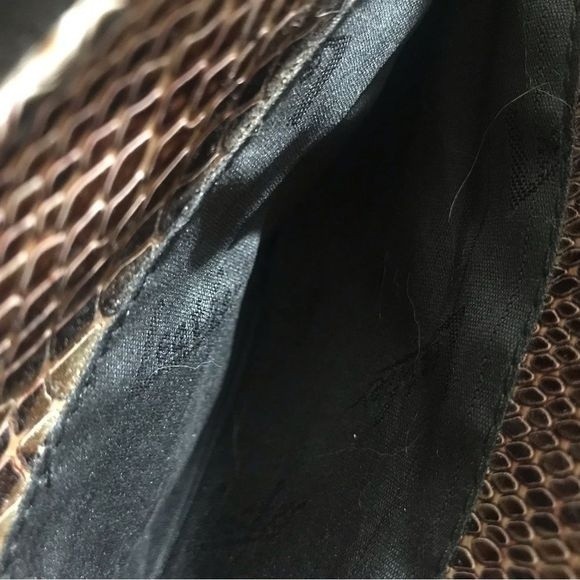 Leather Snake Print Bag Shouder/Hand Straps 12” x 8” - Picture 7 of 10